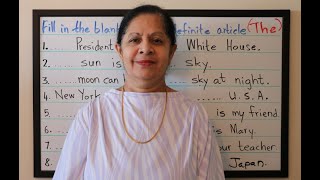 Lesson 11   Fill in the blanks with Definite Article "The", Indefinite Articles a, an.