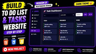 🚀 Build To Do List & Task Manager Website Using HTML CSS JavaScript | Complete Project #todolist