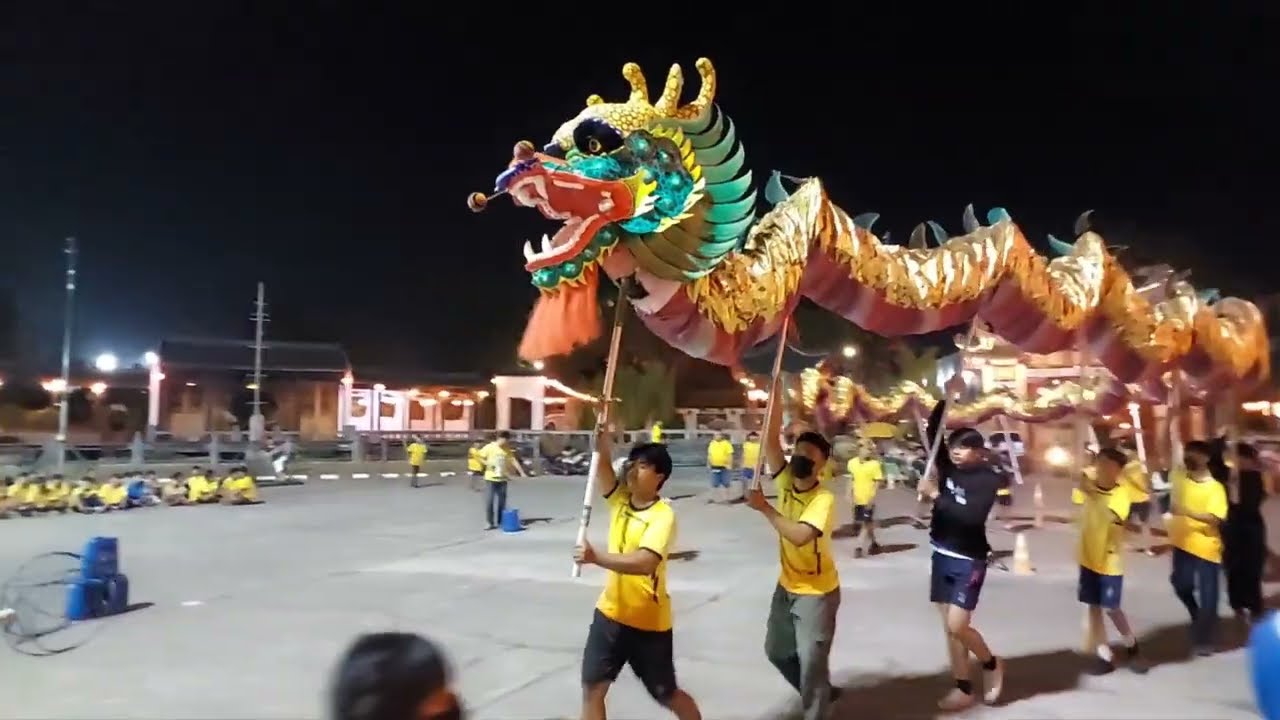 คณะมังกรทองศาลเจ้าปู่ย่าอุดรธานีบรรยากาศการซ้อมเตรียมตรุษจีนงานประจำปี2566