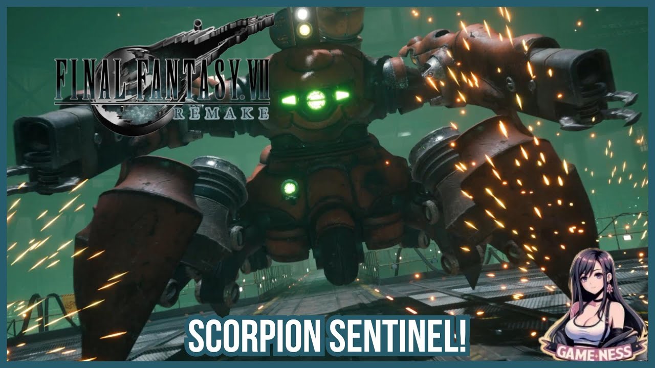 FF7 Remake | Chapter 1 Boss: Scorpion Sentinel | No Commentary