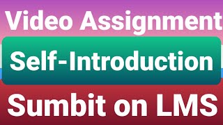 Video Assignment - Self Introduction