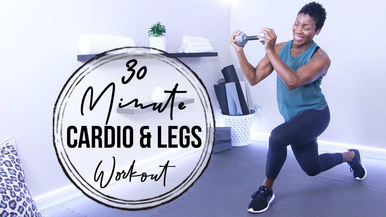 30 Minute HIIT Cardio and Legs Workout, Calorie Burning, Dumbbell Workout