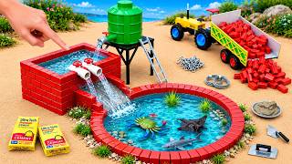 DIY Mini Tractor Builds a Strong Water Storage Pool After Earthquake | Mini Construction