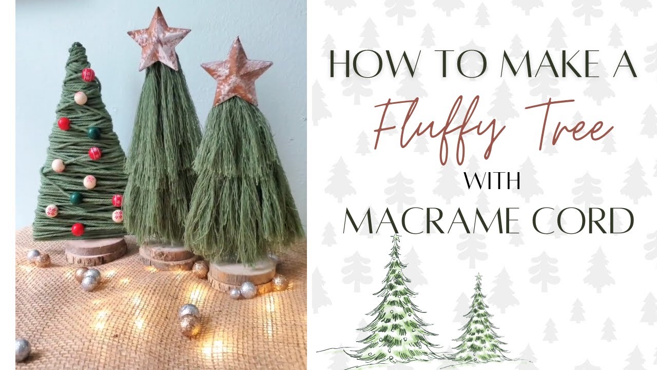 How to make Fluffy Tree Decor using Cardboard and Macrame Cord! - YouTube