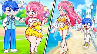 FAT ANNA Menjadi Cantik Setelah 1 Malam x Growing Up Story| Gacha Life | Rainbow Z Indonesia