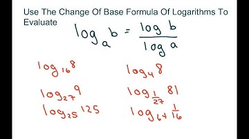 Use The Change Of Base Formula To Evaluate Logarithms. No calculator