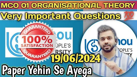 MCO-01 IGNOU | June 2024 | MCOM | Important Questions @Ignoupathways_1196