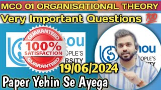 MCO-01 IGNOU | June 2024 | MCOM | Important Questions @Ignoupathways_1196