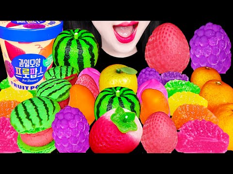 <strong>ASMR</strong> <strong>WINTER</strong> FRUIT ICE CREAM 겨울 과일 아이스크림 먹방 Mukbang, Eating