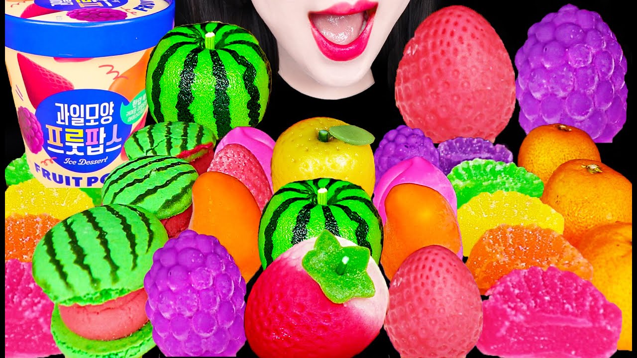 ASMR WINTER FRUIT ICE CREAM 겨울 과일 아이스크림 먹방 Mukbang, Eating