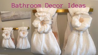 GLAM BATHROOM DECOR IDEAS | Decorative Towels Folding Technique