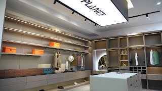 Planet High End Design Beautiful Walk-In Wardrobe Open Closet With Dress Table Built-In Led Lights