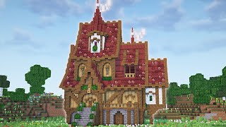 【マインクラフト】大きなファンタジーハウスの作り方 / 外装編【マイクラ建築】