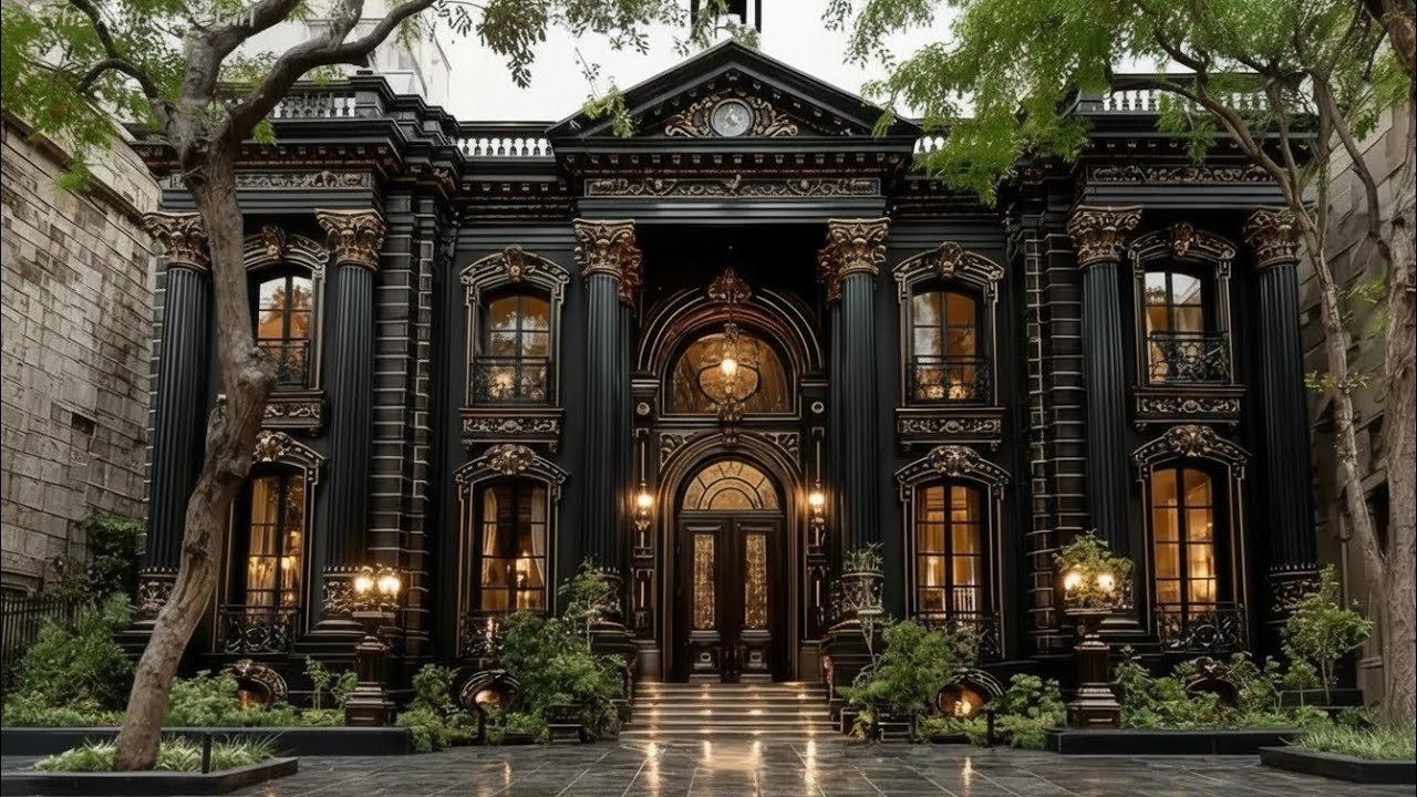 100 Million Black & Gold Gothic Baroque Dream Mansion 🤯 Ultimate Luxury Tour
