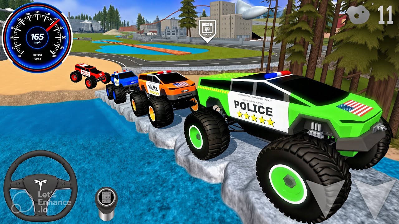 Juegos De Carros Police Monster Truck Impossible Driver Car Extreme Racing For Android Mud Gameplay