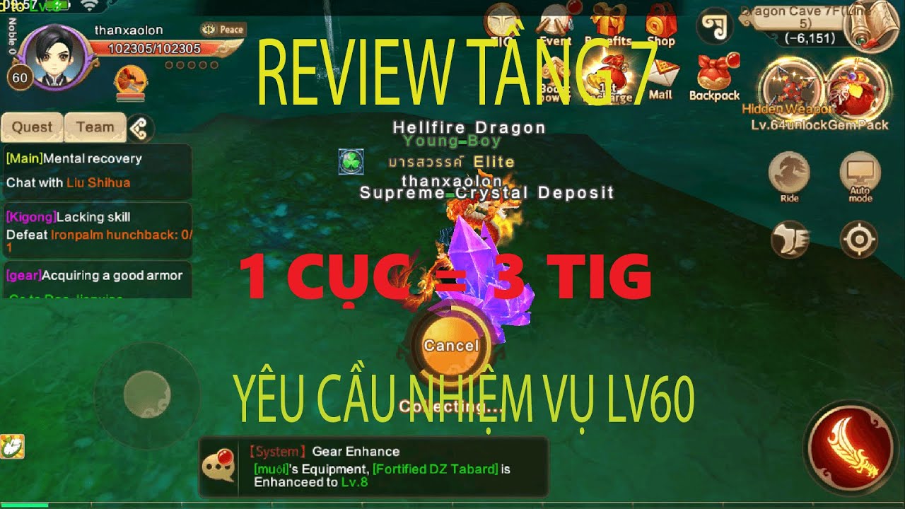 Yulgang global | Review Tầng 7 | Nhiệm vụ lv60 để đào | Game kiếm tiền free 2022