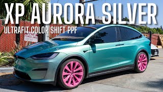 XP AURORA SILVER ft. Tesla Model X - ULTRAFIT Color Shift PPF