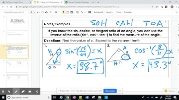 8.5 Notes: Finding Missing Angles with Trig