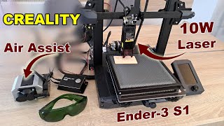 Creality 10W laser module for Ender3 3D printers (Falcon)  tested with Air Assist kit