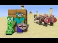 Zombie Become HERO Stronghold Crusader Attacking Monster School - Minecraft Animation