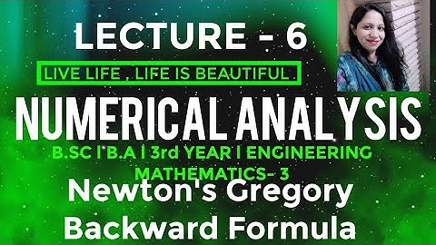 #L-6 l Interpolation - Newton Gregory Backward Formula l NUMERICAL ANALYSIS l B.A/ B.Sc-3/B.Tech-2