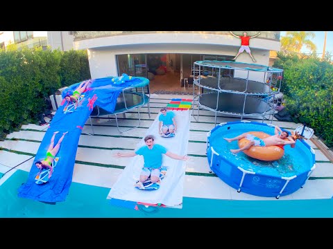 I BUILT A WATERPARK IN HIS BACKYARD!!