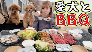 愛犬と豪華バーベキューしながら近況報告会！しつけ難しすぎ💦