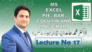 17: ms excel pie, bar, column and line chart | microsoft excel tutorials in urdu / hindi