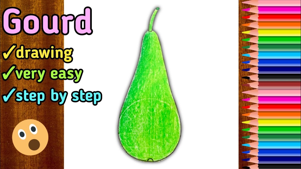 bottle gourd / step by step bottle gourd / how to draw bottle gourd