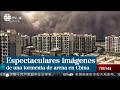 Espectaculares imágenes de una tormenta de arena en el norte de China