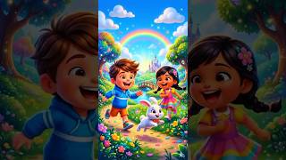 🐰 Cute Rabbit Playing With Kids | Funny 3D Cartoon Animation #Shorts