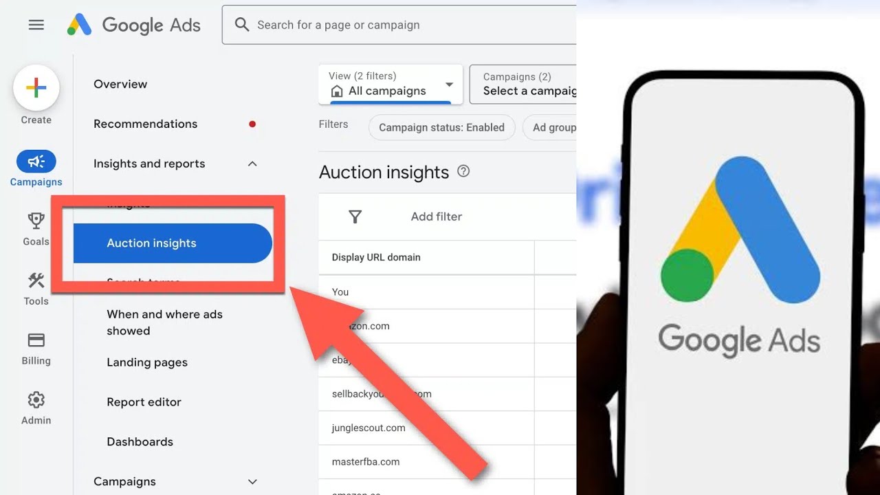 Competitor Analysis Using Auction Insights in Google Ads