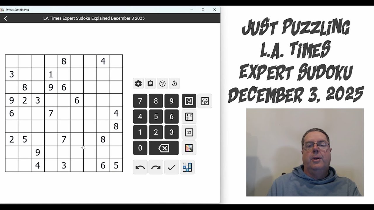 LA Times Expert Sudoku December 3 2025