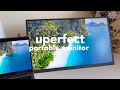 uperfect portable monitor aesthetic unboxing 🥐 | setup + review 🖥️ + asmr