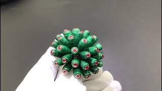 Cartier Nouvelle Vague 18K Rose Gold Malachite & Ruby Ring