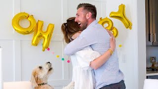 Wife Surprises Husband With Pregnancy Announcement *Emotional*