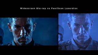 Terminator 2 (1991) Widescreen (Blu-ray) vs Pan/Scan (Laserdisc) Opening scene