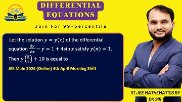 Let the solution y=y(x) of the differential JEE Main 2024 (Online) 4th April Morning Shift