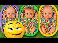 Full of 3 Rainbow Bathtubs With M&amp;M’s &amp; Magic Slime Cutting 