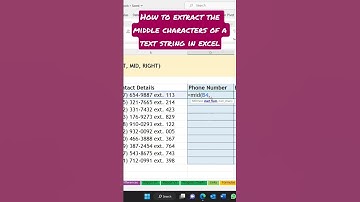 How to extract the MIDDLE characters of a text string in Excel