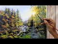 How to Paint a Landscape in Detail | Acrylic Painting Tutorial Easy Step by Step | Relaxing