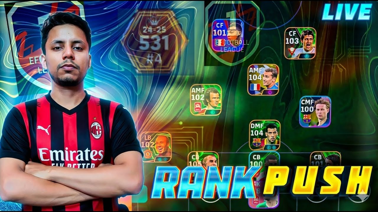 Efootball live RANK PUSH IN MEMBERS ACCOUNT
