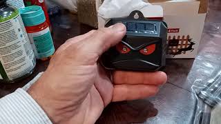 Thanos animal repeller is charged by solar energy... the flashing red lights look like fire