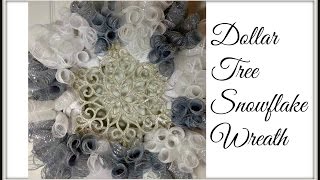 Dollar Tree Snowflake Wreath | Silver & White Glam!