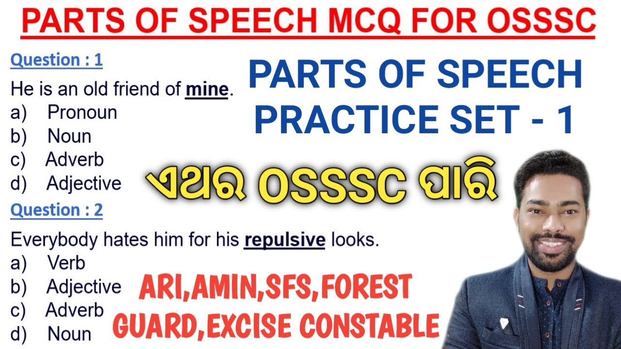 Part Of Speech Practice Set -1 For OSSSC || Most Important English MCQ || Target - 40/40