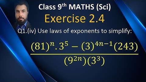 04 Class 9th Maths Exercise 2.4 Q1.(iv) Simplification by using laws of exponents.