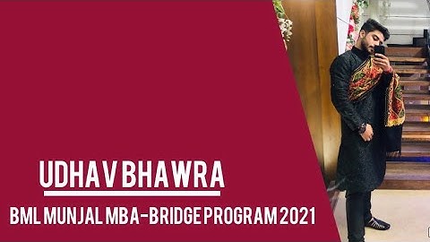 Introductory video for BML Munjal MBA-Bridge Program 2021