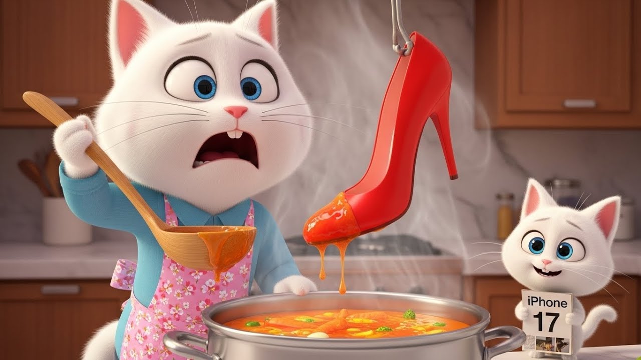 Mischievous Kitten Put Mom’s High Heels 👠 In The Soup 🍲 To Ask For iPhone 17 📱