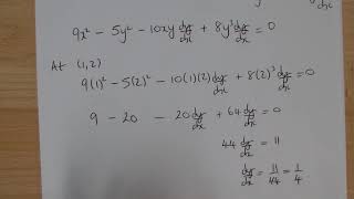 Q8 A2 MU3 IMPLICIT DIFFERENTIATION