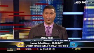 Lakers vs magic game 4 - dwight howard highlights & analysis jalen
rose on espn